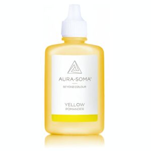 Aura-Soma pomander P08 Žlutý je esence na bázi vůně. Je v plastové lahvičce ve verzi 25ml. Na obale je značka Aura-Soma a nápis "yellow" .