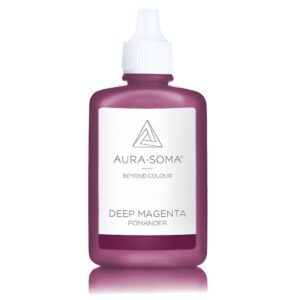 Aura-Soma pomander P15 Tmavě purpurový. Esence Tmavě magentové barvy v plastové lahvičce ve verzi 25ml. Oblíbená esence je značky Aura-Soma s nápisem Deep Magenta.